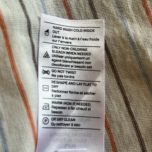 Vince Striped Short Sleeve Tee - White and Gray, orange and blue stripes - Picture 6 of 6